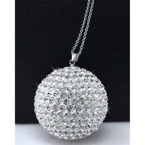Crystal Ball Car Rear View Mirror Charm, Rhinestone Hanging Car Ornament
